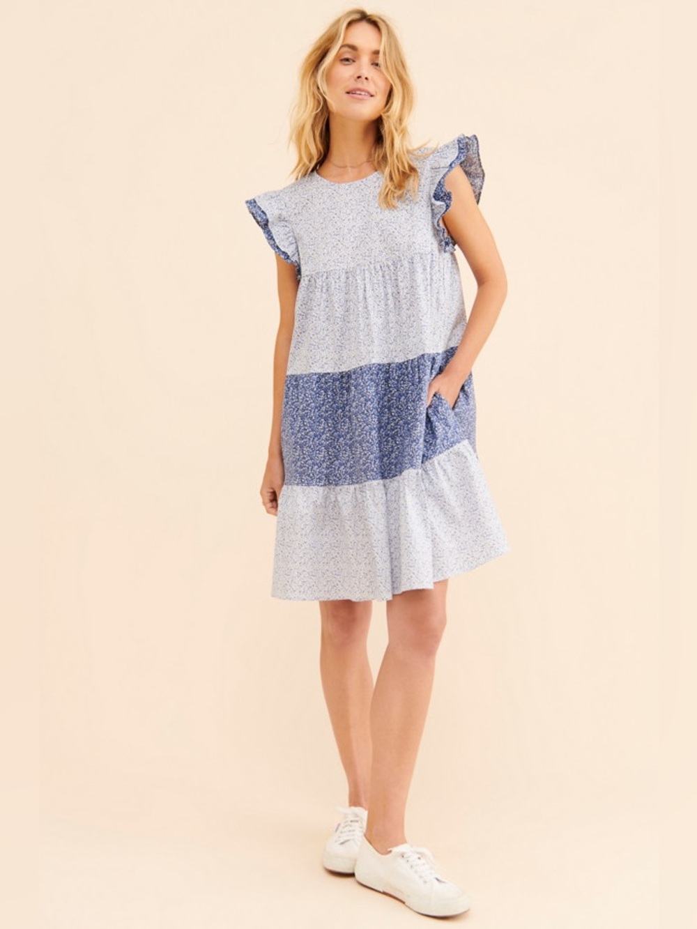 English Factory Ruffle Tiered Mini Dress